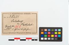 Etikett zu Glasrippenschale (NHMW-PRAE-025231)